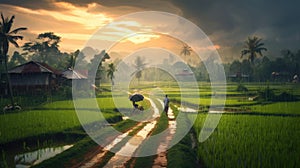 Rainy season rice fields