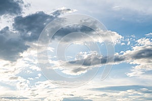 Rainy season sky with cumulus clouds on the sky