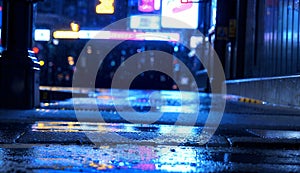 Rainy Streets of the Metropolis Nighttime Journey Through Glowing Avenues
