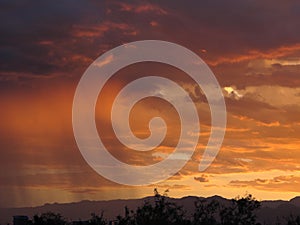 Rainy Sunset Sky in Clark County Wetlands Park, Las Vegas, Nevada