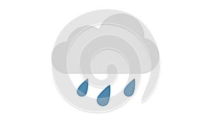 Minimal Cloud Rain Illustration for Weather and Forecast Concepts