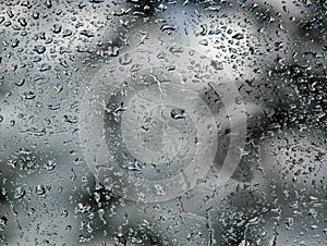 Rainy weather, the inscription on the sweaty glass question mark