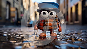 Rainy Weather Toy Figure: Glasgow Style Neopunk Design photo