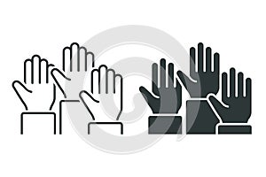 Raise hand participation symbol. Illustration vector