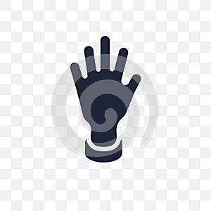 Raise hand transparent icon. Raise hand symbol design from Education collection. Simple element vector illustration. Can be used