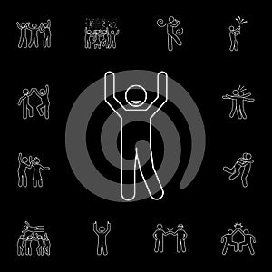 raise one's hands icon. Detailed set of people celebration icons. Premium graphic design. One of the collection icons for website