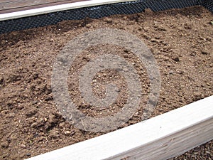 Raised bed refilled with soil