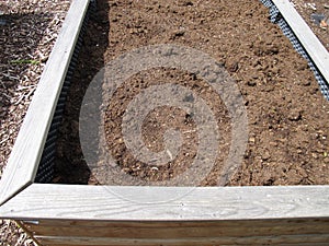 Raised bed refilled with soil