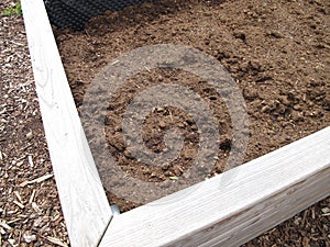 Raised bed refilled with soil