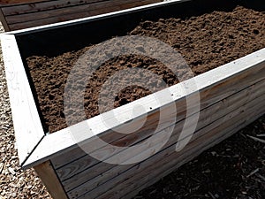 Raised bed replenished with fresh soil