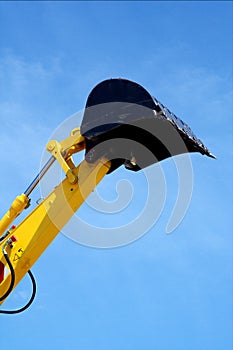 Raised excavator scoop