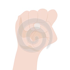 Raised Fist isolated on white background. Symbol of Win, Power, Protest and Solidarity. Vector Illustration.