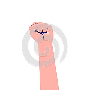 Raised fist. Symbol of revolutionary protest