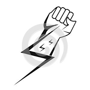 Raised fist - symbol of victory, strength, power and solidarity flat icon for apps or websites