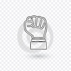 Raised fist - symbol of victory, strength, power and solidarity flat vector icon for apps and websites. Stock Vector illustration