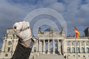 Raised fist to Germany