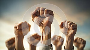 A Sky Full of Raised Fists.AI generated image