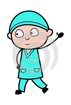 Raised Hand Surgeon cartoon