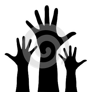 Raised hands photo