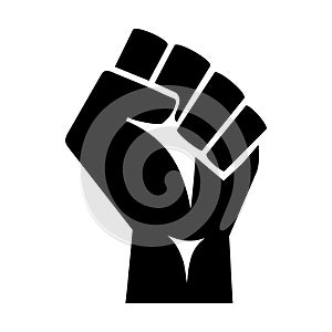 Raised protester fist