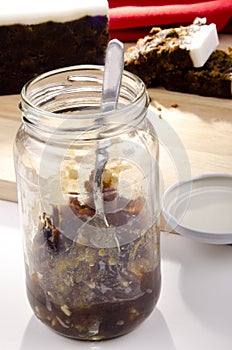 Raisin mincemeat in a glass