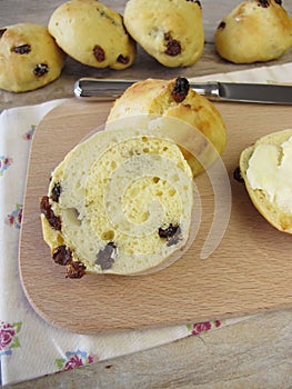 Raisin rolls for breakfast