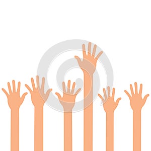 Raising hand with a question color background