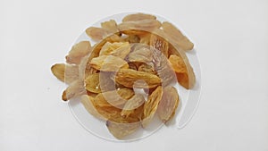 Raisins or kismis on white background
