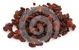 Raisins on white