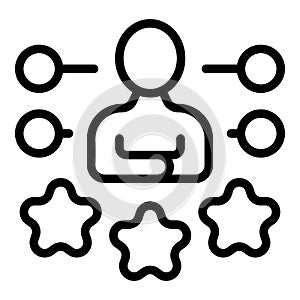 Raiting manager icon outline vector. Team decision