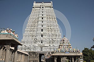 Raja Gopuram at the East entrance of Arulmigu Arunachaleswarar Temple, Thiruvannamalai