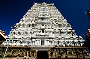 Raja Gopuram at the East entrance of Arulmigu Arunachaleswarar Temple, Thiruvannamalai, India
