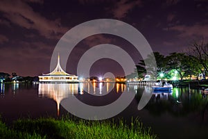 Rajamangala Hall in the Night at Public Park