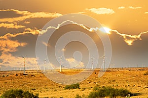 Rajasthan desert and wind turbines