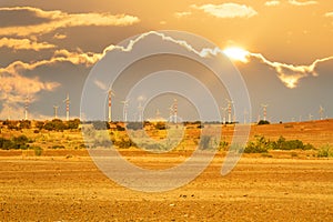 Rajasthan desert and wind turbines