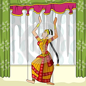 Rajasthani Puppet doing Kuchipudi classical dance of Andhra Pradesh, India