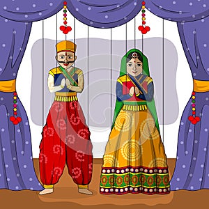 Rajasthani Puppet in Indian art style photo