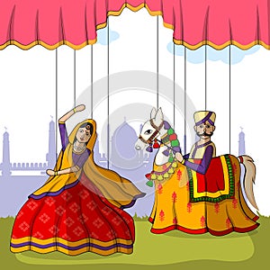 Rajasthani Puppet in Indian art style photo