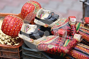 Rajasthani wooden dolls in a shop