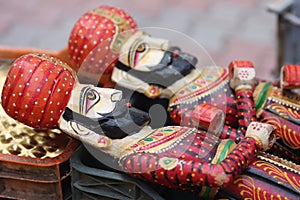 Rajasthani wooden dolls in a shop