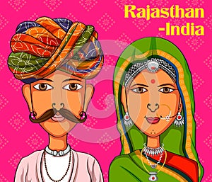 Rajasthanii Couple in traditional costume of Rajasthan, India