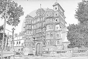 Indore City Rajwada or Rajbada Palace photo