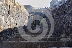 Rajgad fort steps to the entrance