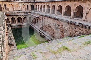 Rajon Ki Baoli step well in the Mehrauli Archaeological Park in Delhi, Ind