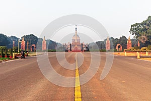 Rajpath boulevard and Rasthrapati Bhawan, New Delhi, India