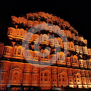 Rajputana Jaipur hawamahal night India
