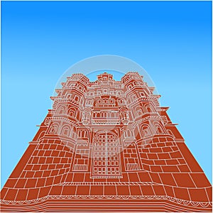 Rajwada Palace line Drawing. Rajwada Palace Indore, Madhya Pradesh