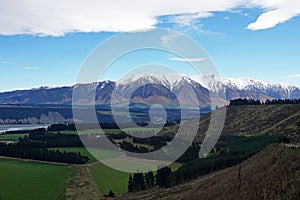 Rakaia Gorge Landscape in winter in New Zealand