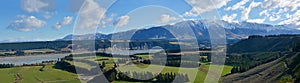 Rakaia Gorge River Valley Panorama in Mid Canterbury, New Zealand