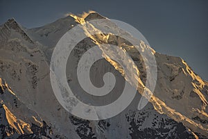 Rakaposhi peak 7788m from Hunza Valley, Gilgit Northern Pakistan. Passu region